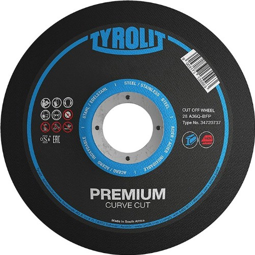 Kapskiva TYROLIT Premium Curve Cut Stål/Rostfritt Typ 28