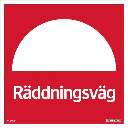 Skylt räddningsväg