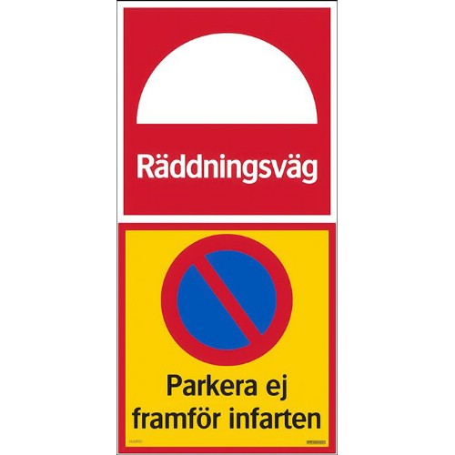 Skylt räddningsväg