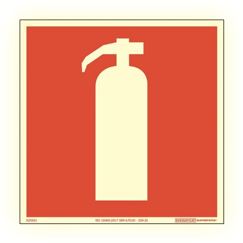 Skylt brandsläckare Supernova färgefterlysande