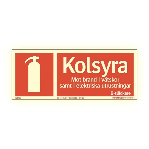 Skylt kolsyresläckare Supernova färgefterlysande