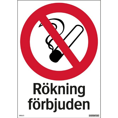 Skylt rökning förbjuden