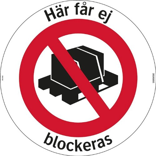 Golvdekal här får ej blockeras