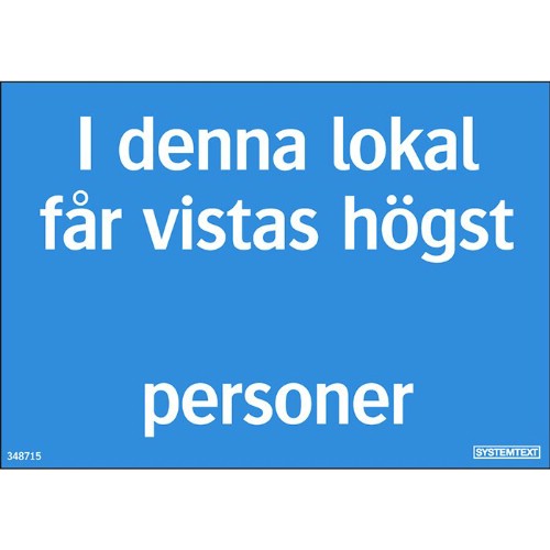 Skylt personantal i lokal
